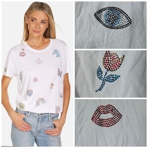 NWT Lauren Moshi Crystal Fantasy Elements Wolf tee